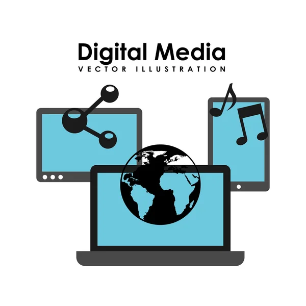 Diseño de medios digitales — Vector de stock