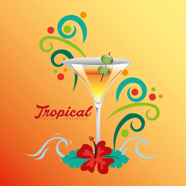 Diseño paraíso tropical — Vector de stock