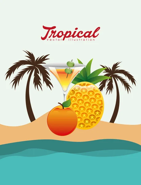 Tropical paradise design — Stock Vector