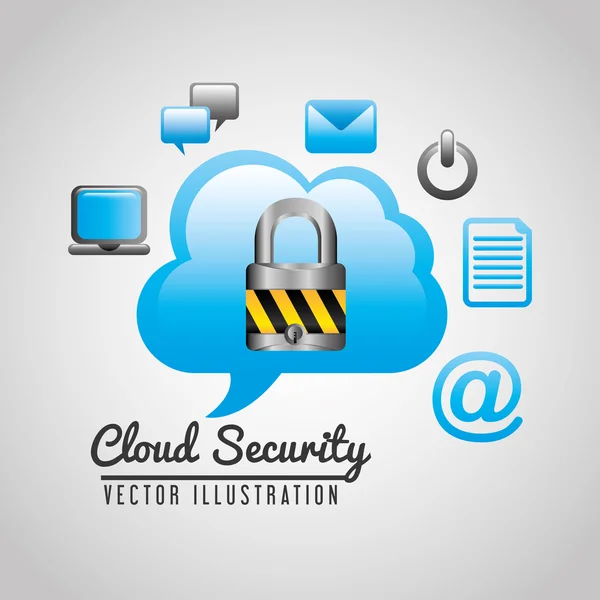 Design di sicurezza cloud — Vettoriale Stock