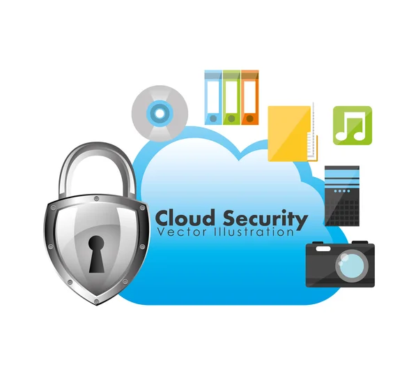 Cloud security design — Stock Vector