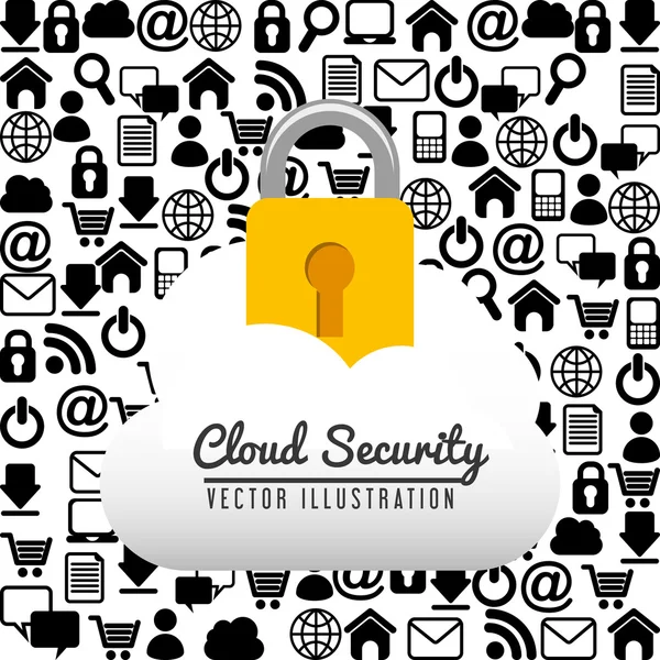 Návrh zabezpečení Cloud — Stockový vektor