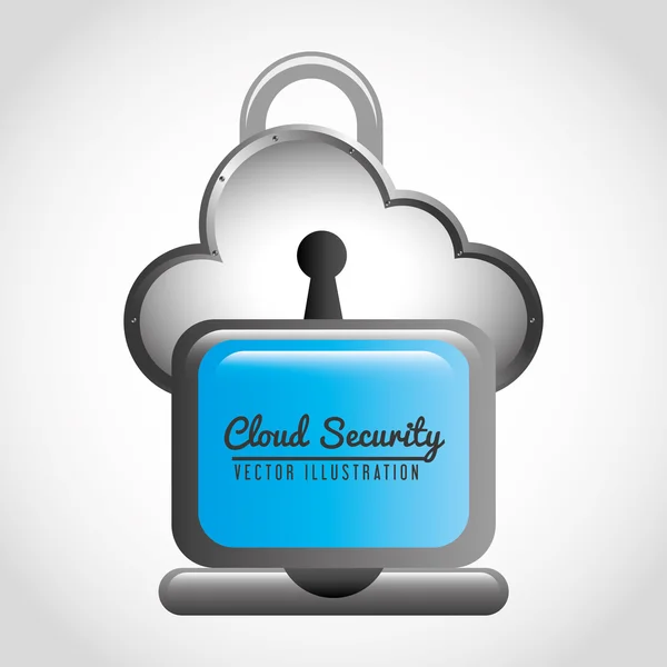 Conception de sécurité cloud — Image vectorielle