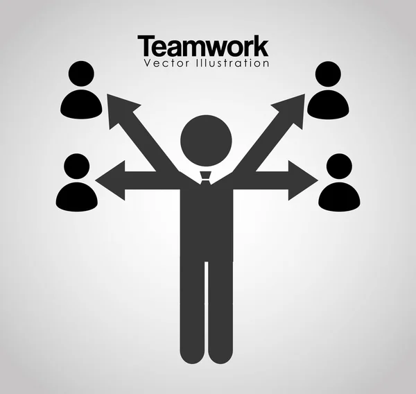 Diseño del concepto de trabajo en equipo — Vector de stock