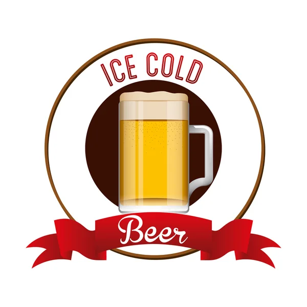 Cold beer design — Stock Vector