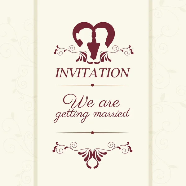 Mariage carte mignonne — Image vectorielle