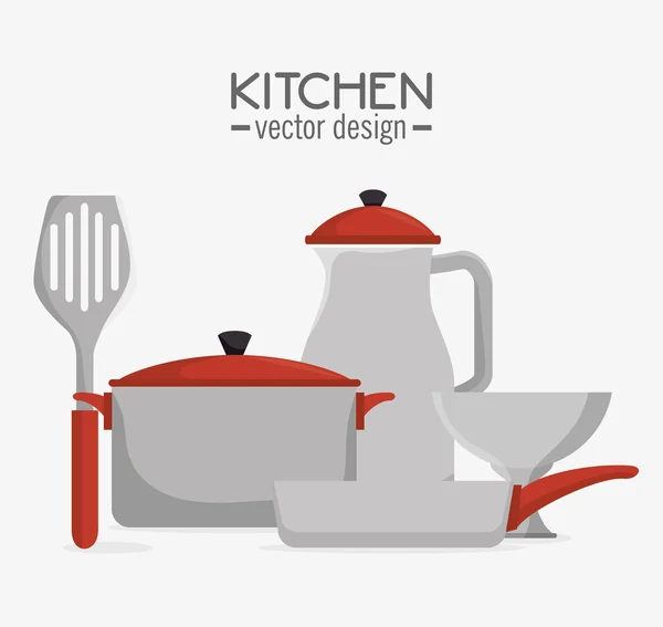 Kitchen dishware utensils — Stock Vector