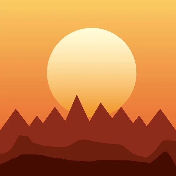 Montañas paisaje diseño — Vector de stock