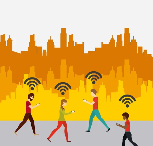 Conception de connexion Wifi — Image vectorielle