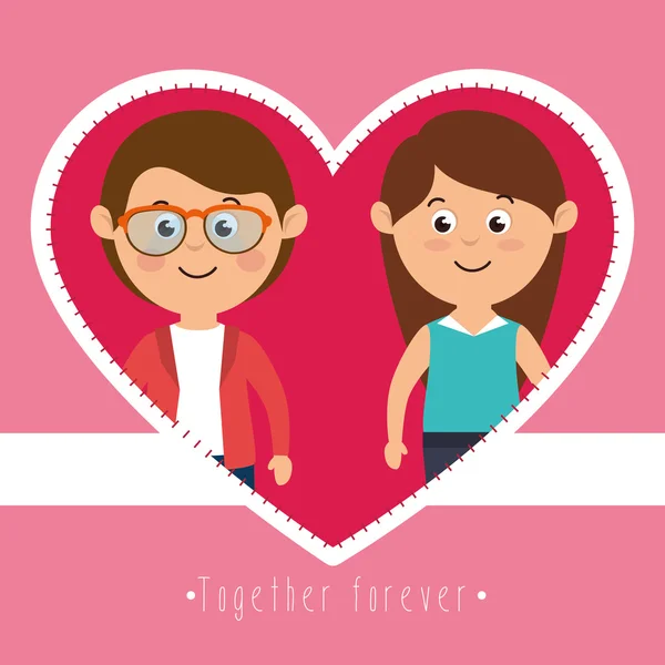 Liefde en de dag van Valentijnskaarten — Stockvector