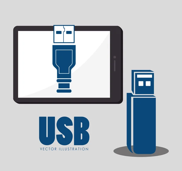 Połączenie technologii USB — Wektor stockowy