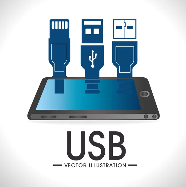 Connessione tecnologia USB — Vettoriale Stock