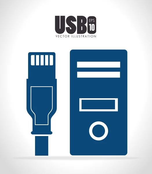 Conexão de tecnologia USB — Vetor de Stock