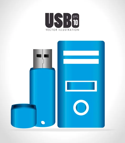 Conexión de tecnología USB — Vector de stock