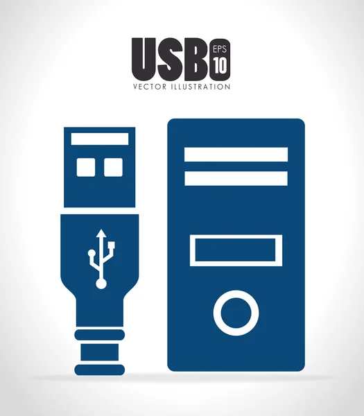 Connexion technologie USB — Image vectorielle