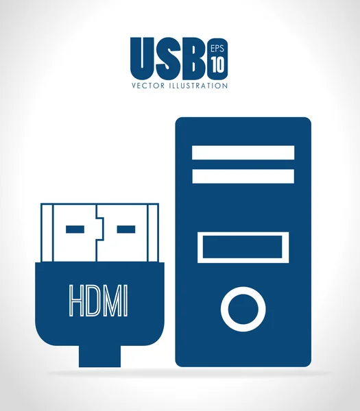 Conexión de tecnología USB — Vector de stock