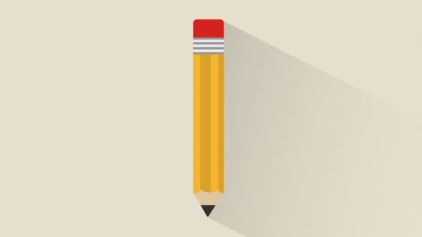 Pencil icon design — Stock Video