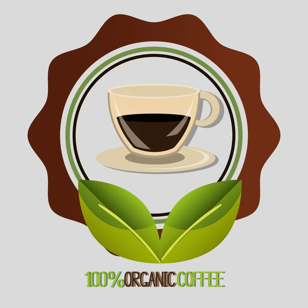 Delicioso café natural y orgánico — Vector de stock