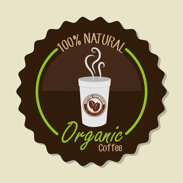 Delicioso café natural y orgánico — Archivo Imágenes Vectoriales