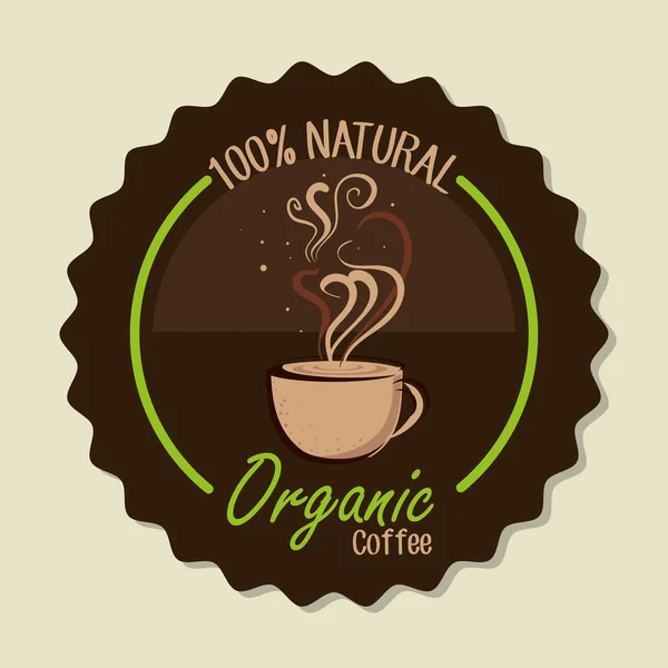 Heerlijke natuurlijke en biologische koffie — Stockvector