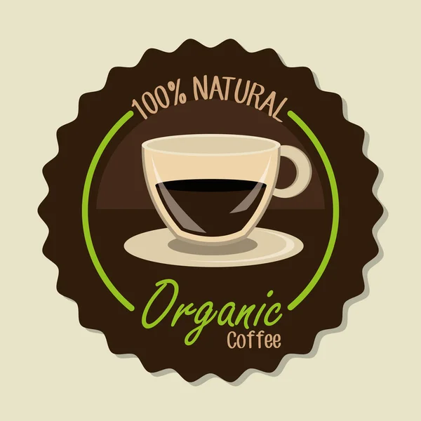 Delicious natural and organic coffee — Stock Vector