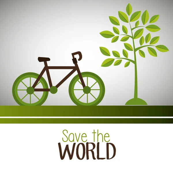 Σώσει τον κόσμο και την οικολογία — Διανυσματικό Αρχείο