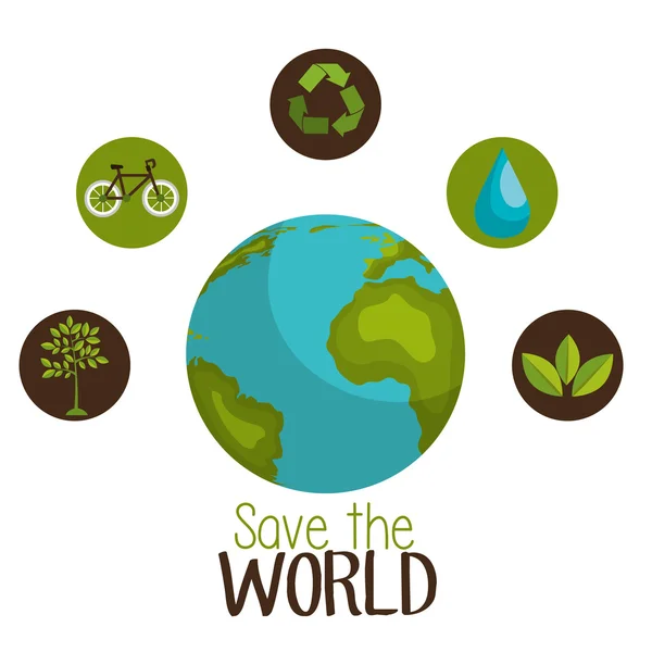 Save the world and ecology — Stock Vector