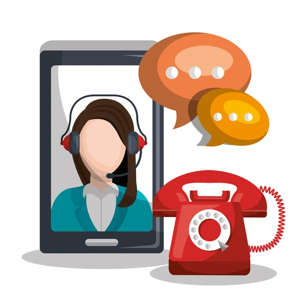 Call center és ügyfélszolgálat — Stock Vector