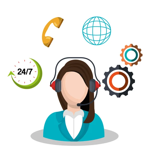 Call center and customer service — Stock Vector