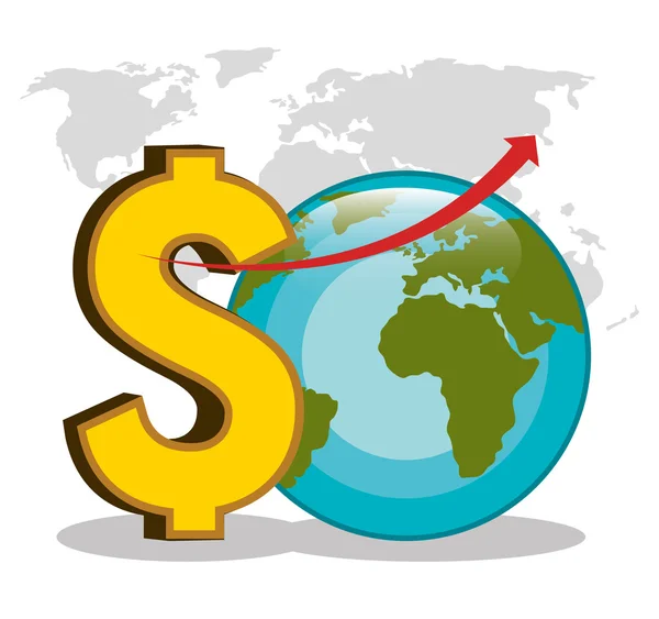 Dinheiro e economia global —  Vetores de Stock