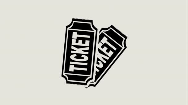 Дизайн иконки билета — стоковое видео
