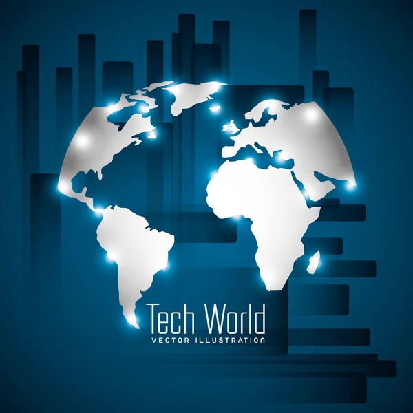 Tech świecie projekt — Wektor stockowy
