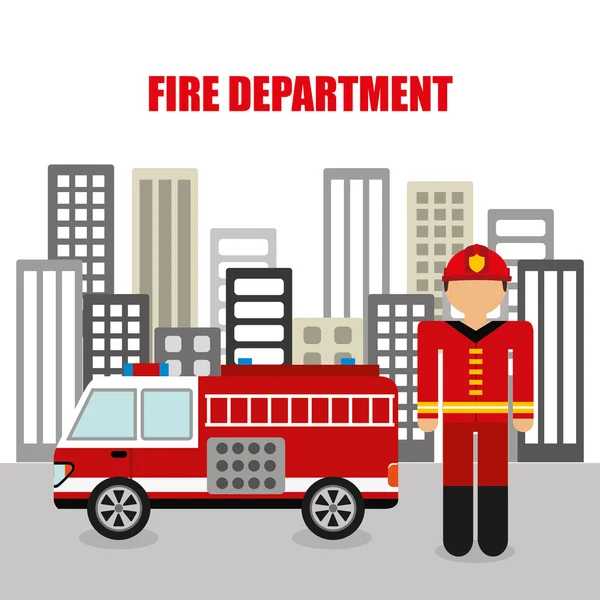 Diseño del departamento de bomberos — Vector de stock
