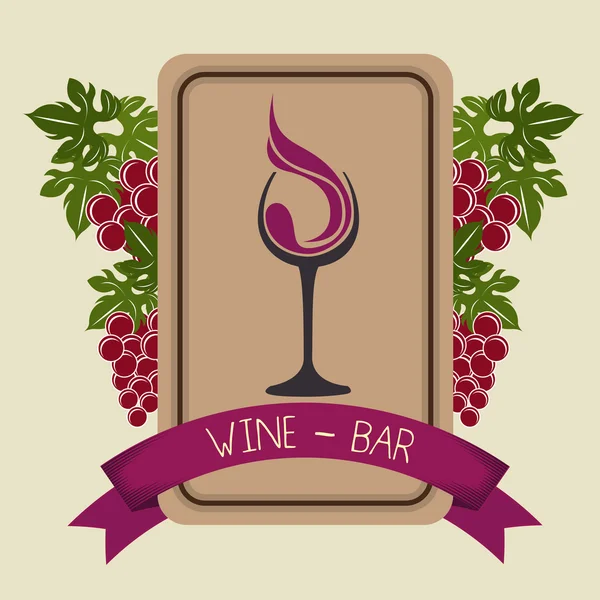 Wine and bar graphic — Stock Vector