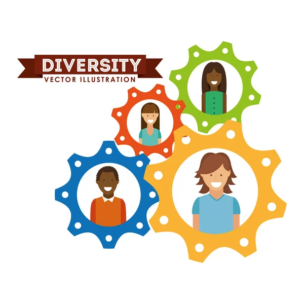 Diversidad diseño de personas — Vector de stock