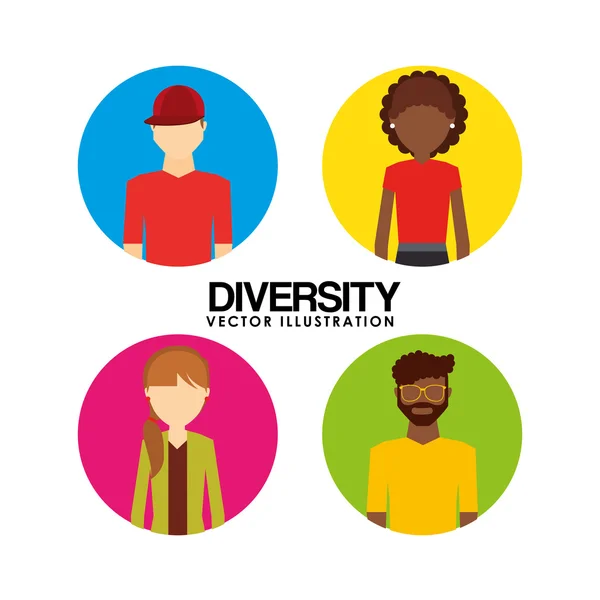 Diversiteit mensen ontwerpen — Stockvector