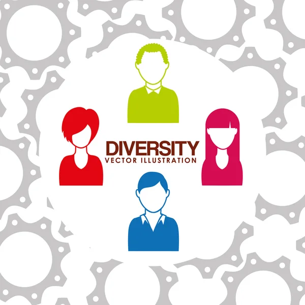 Diversidad diseño de personas — Vector de stock