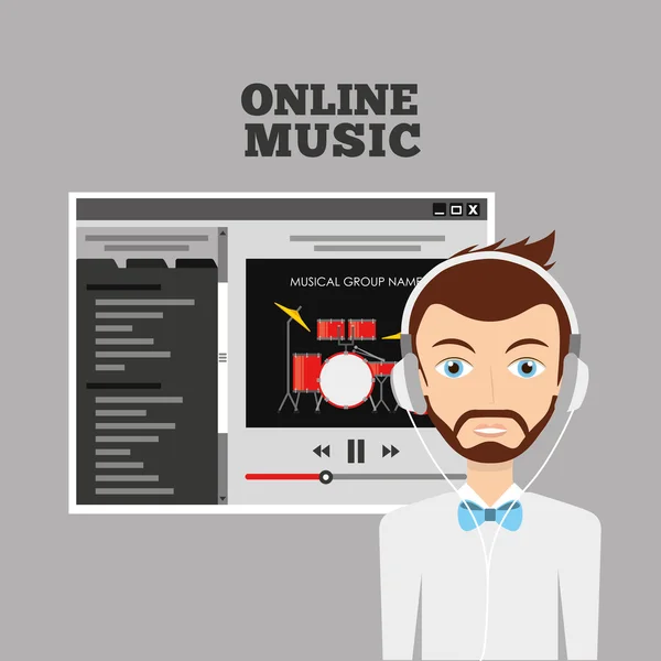 Design de música online — Vetor de Stock