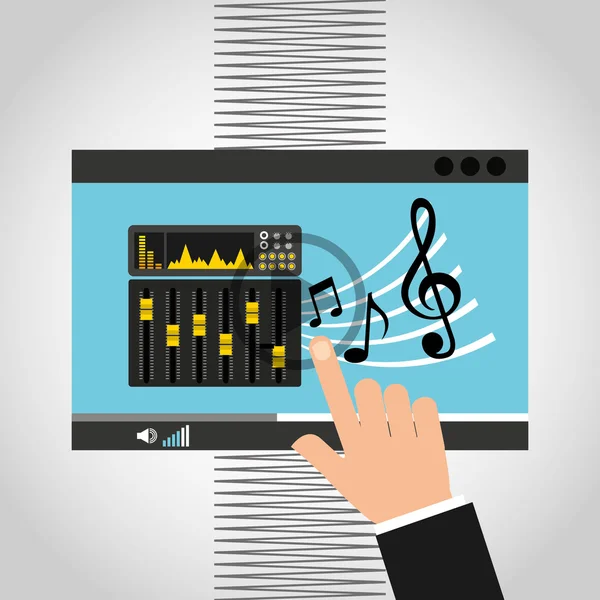 Online music design — Stock Vector