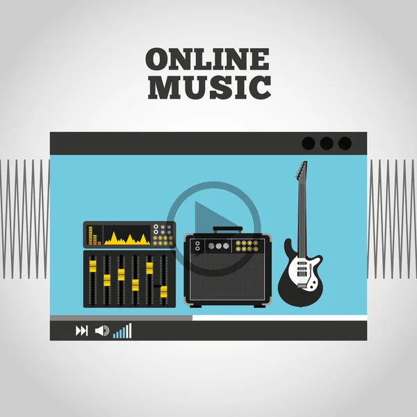 Ontwerp online muziek — Stockvector