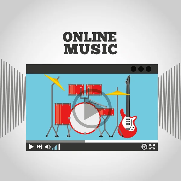Ontwerp online muziek — Stockvector