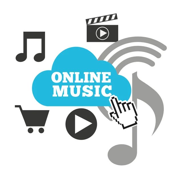 Online music design — Stock Vector