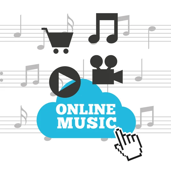 Ontwerp online muziek — Stockvector