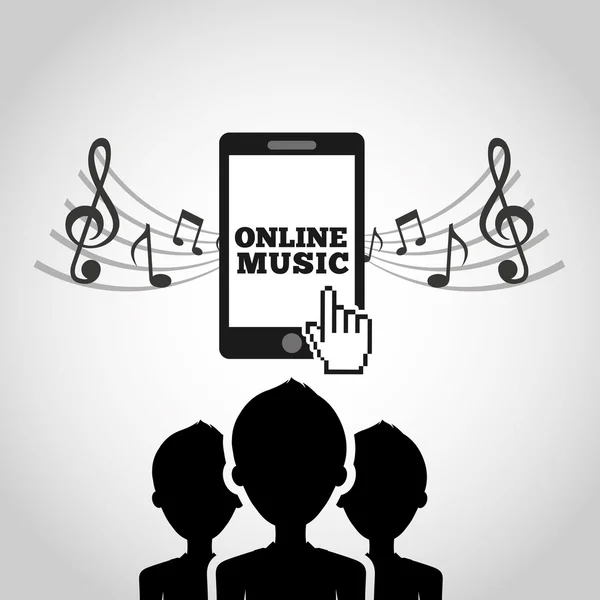 Ontwerp online muziek — Stockvector