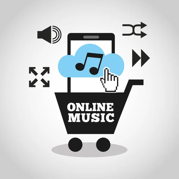 Ontwerp online muziek — Stockvector