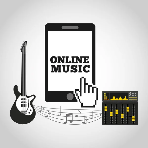 Онлайн дизайн музыки — стоковый вектор