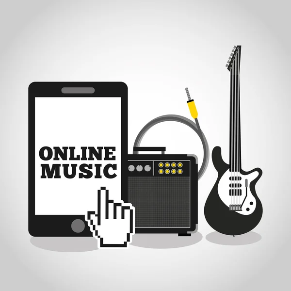 Ontwerp online muziek — Stockvector