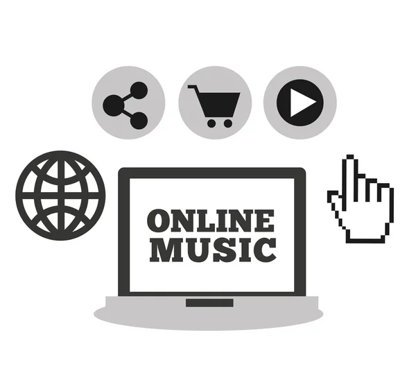 Онлайн дизайн музыки — стоковый вектор