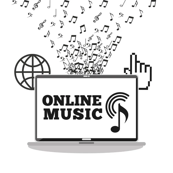 Design musical en ligne — Image vectorielle