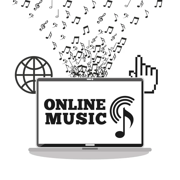 Ontwerp online muziek — Stockvector